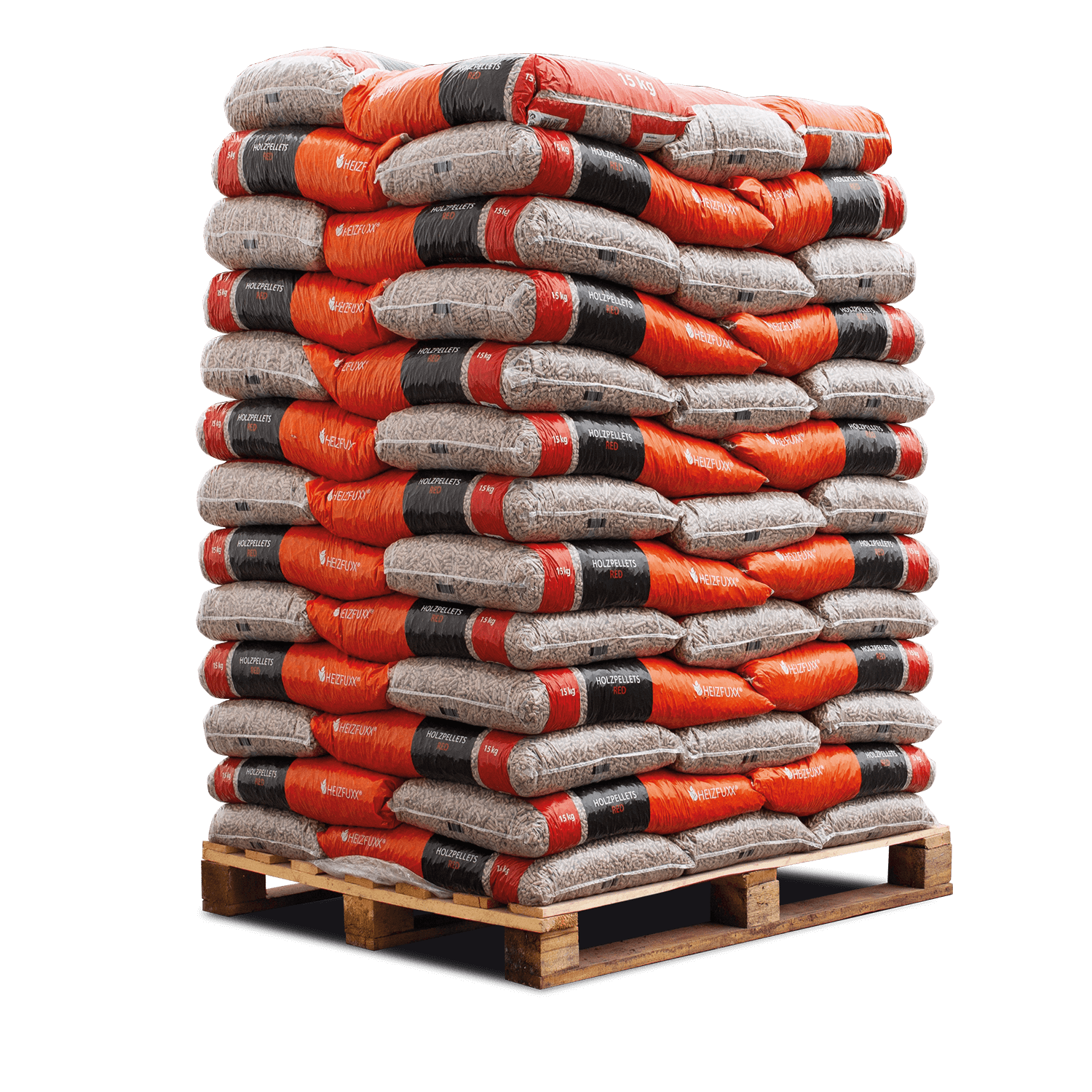 Holzpellets Red – 65 × 15 kg | Hartholzpellets mit hohem Heizwert, wenig Asche