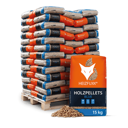Holzpellets Blue – 65 × 15 kg | ENplus A1, hoher Heizwert